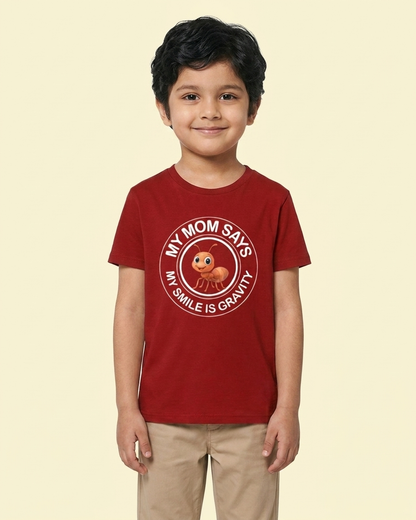 Kukoos Cute Ant Printed T-Shirt for Boys Red Front