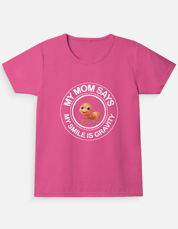 Kukoos Cute Ant Printed T-Shirt for Girls Pink Front