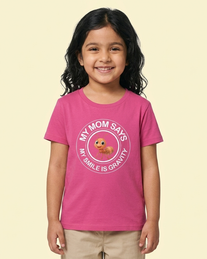 Kukoos Cute Ant Printed T-Shirt for Girls Pink Front