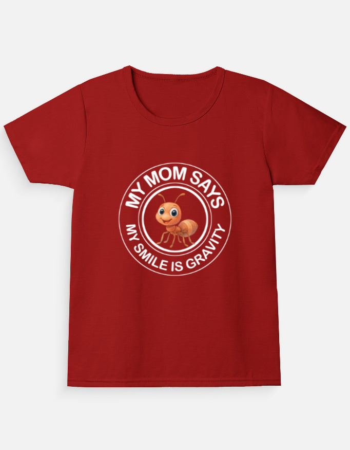 Kukoos Cute Ant Printed T-Shirt for Girls Red Front