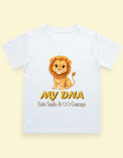 Kukoos Cute Lion Printed T-Shirt for Boys White Front