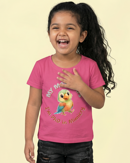 Kukoos Cute Parrot Printed T-Shirt for Girls | Tiny Storytellers